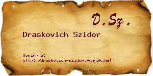 Draskovich Szidor névjegykártya